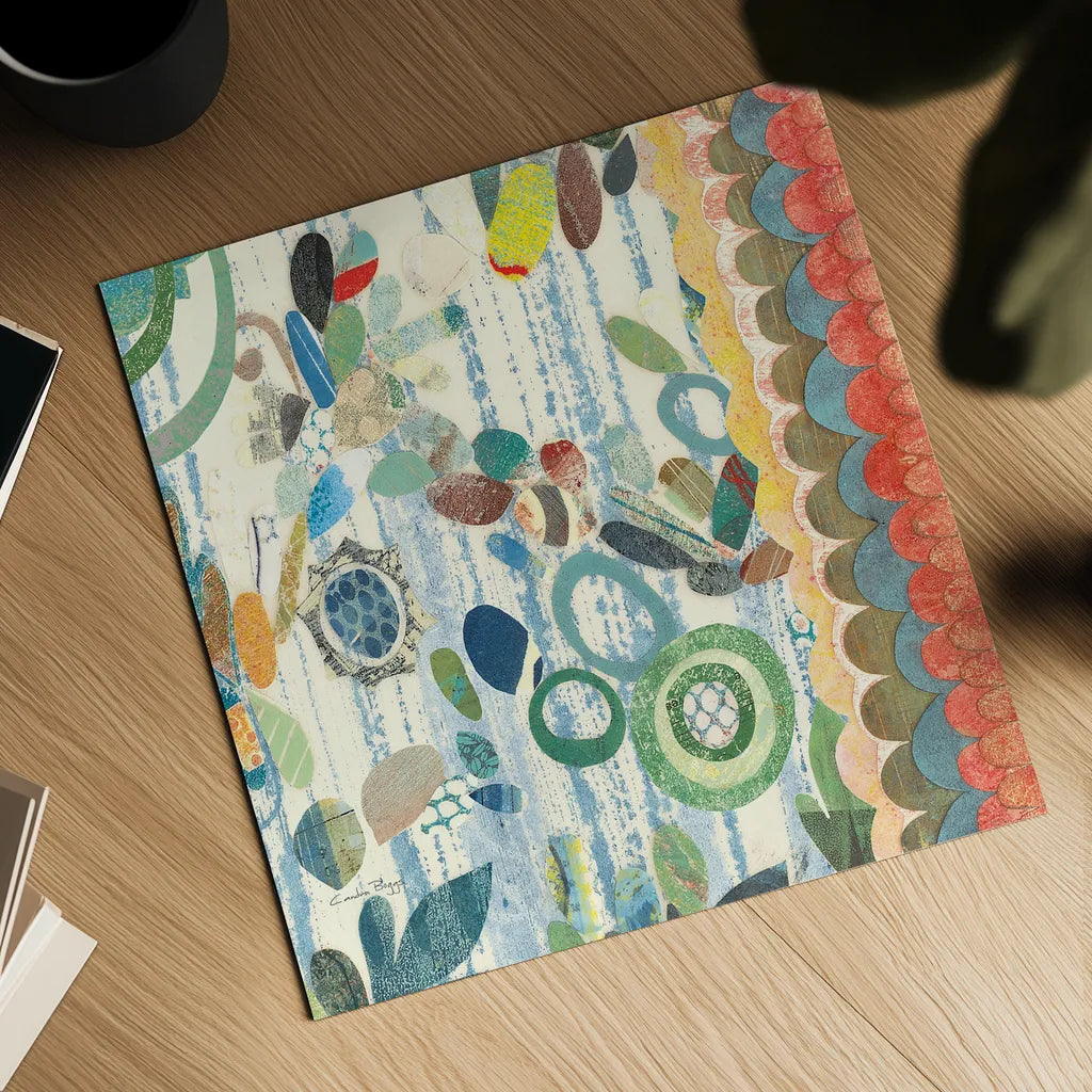 Raining Flowers IV by Candra Boggs. Shown as a detailed flat fine art print, highlighting archival giclee quality. Available as an archival giclee rolled canvas, fine art paper, or poster print. SKU 22634a.