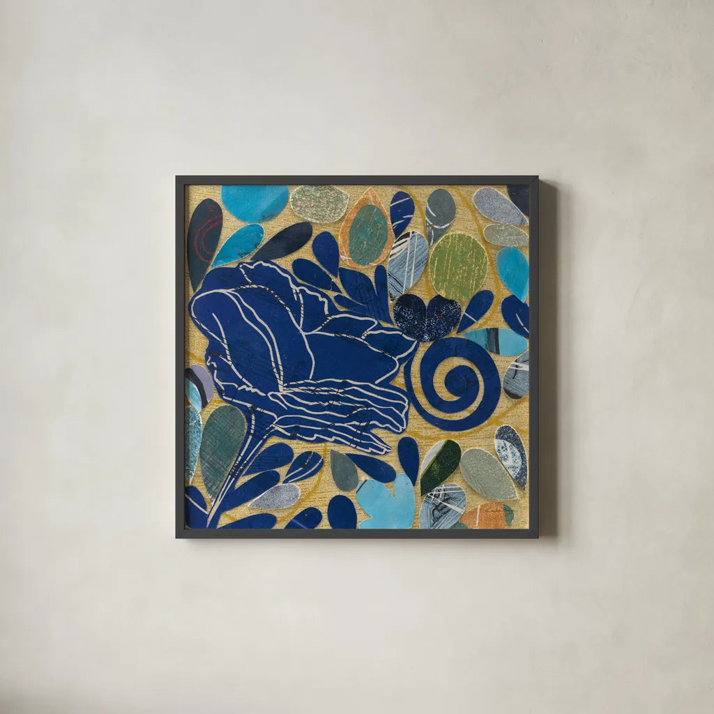 Rose I by Candra Boggs. Shown in a sleek black glass frame for a contemporary gallery look. Available as an archival giclee rolled canvas, fine art paper, or poster print. SKU 20434a.