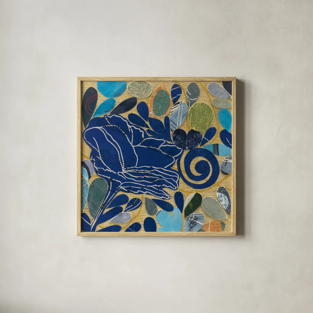 Rose I by Candra Boggs. Shown in a natural wood glass frame for a timeless modern aesthetic. Available as an archival giclee rolled canvas, fine art paper, or poster print. SKU 20434a.