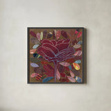 Rose II by Candra Boggs. Shown in a sleek black glass frame for a contemporary gallery look. Available as an archival giclee rolled canvas, fine art paper, or poster print. SKU 20435a.