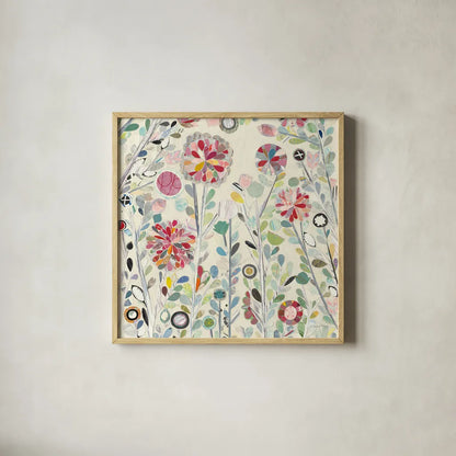Spring Blossoms Crop by Candra Boggs. Shown in a natural wood glass frame for a timeless modern aesthetic. Available as an archival giclee rolled canvas, fine art paper, or poster print. SKU 22710a.