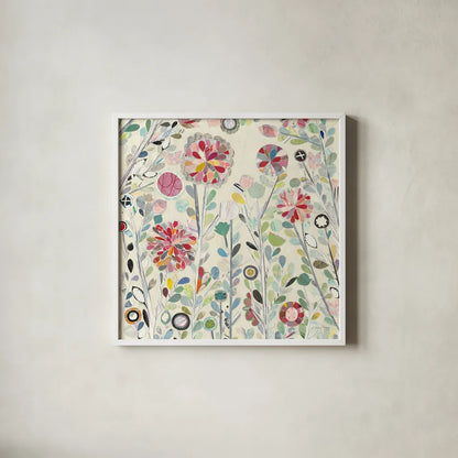 Spring Blossoms Crop by Candra Boggs. Shown in a crisp white glass frame for a clean and minimalist style. Available as an archival giclee rolled canvas, fine art paper, or poster print. SKU 22710a.