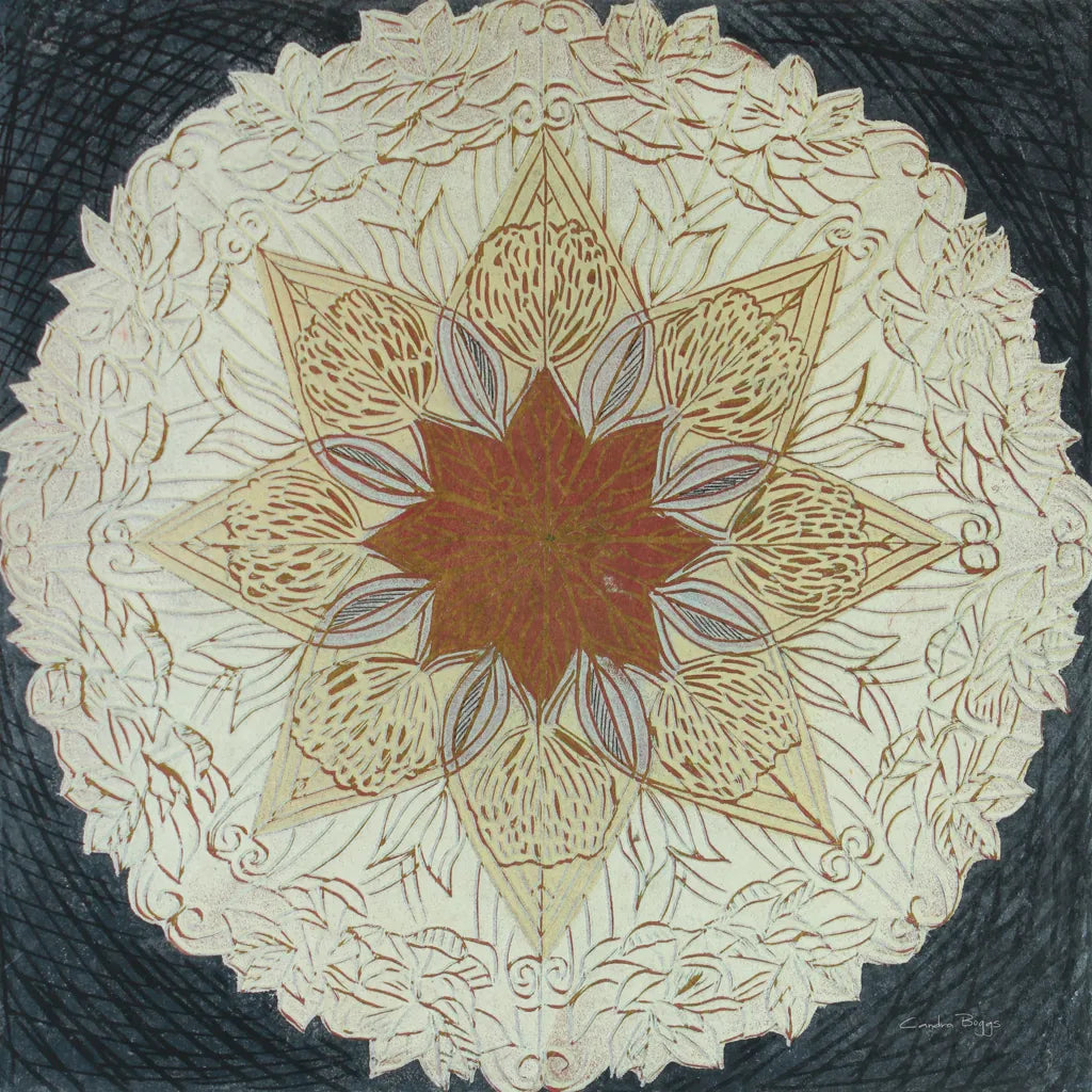 Starshine Mandala I by Candra Boggs. SKU 88490a. Archival Giclee Fine art print for wall decor.