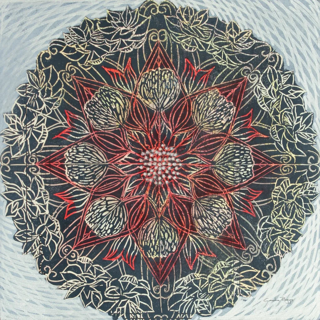 Starshine Mandala II by Candra Boggs. SKU 88491a. Archival Giclee Fine art print for wall decor.