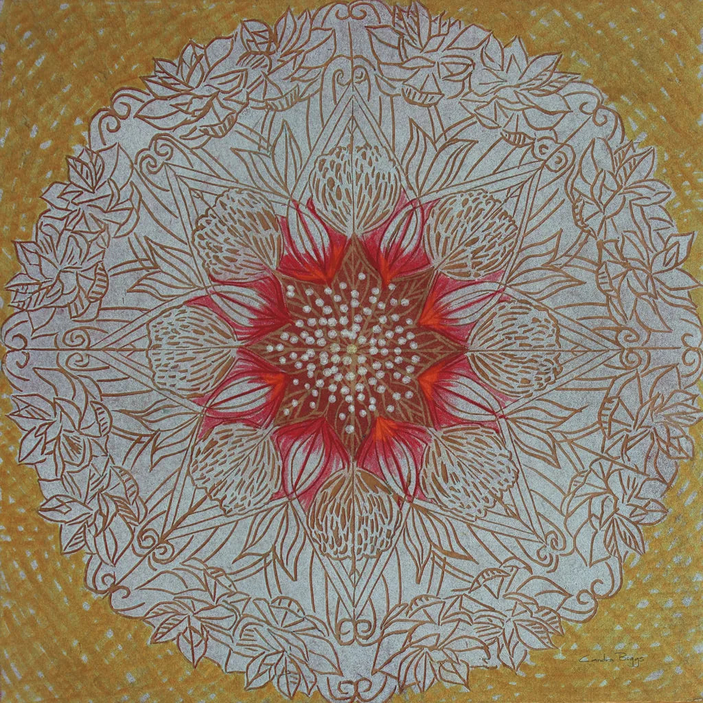 Starshine Mandala III by Candra Boggs. SKU 88492a. Archival Giclee Fine art print for wall decor.
