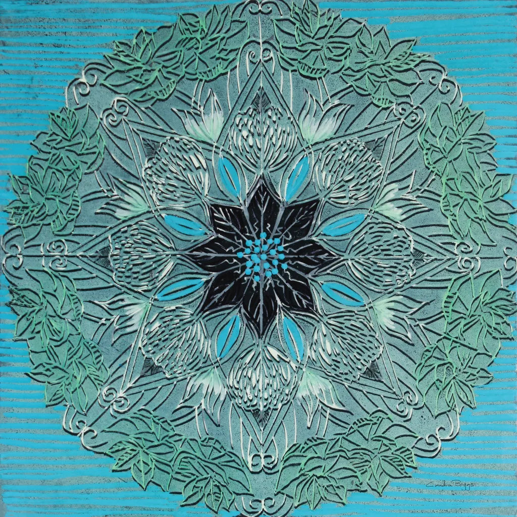 Starshine Mandala IV by Candra Boggs. SKU 88493a. Archival Giclee Fine art print for wall decor.