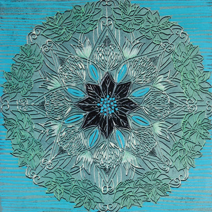 Starshine Mandala IV by Candra Boggs. SKU 88493a. Archival Giclee Fine art print for wall decor.