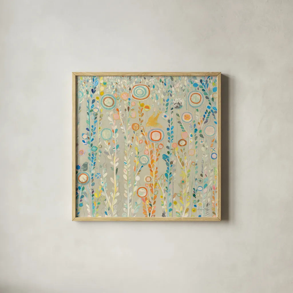 Under the Rain by Candra Boggs. Shown in a natural wood glass frame for a timeless modern aesthetic. Available as an archival giclee rolled canvas, fine art paper, or poster print. SKU 19597a.