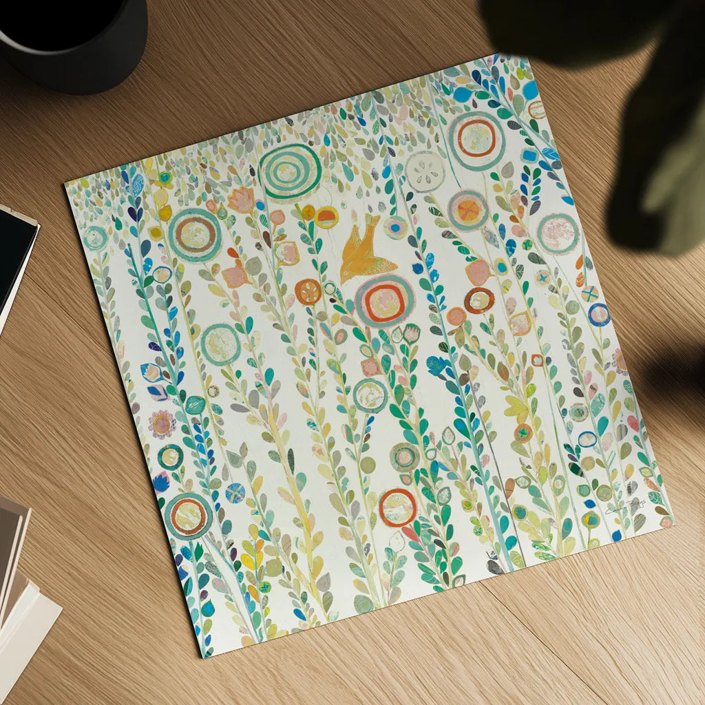 Under the Rain White by Candra Boggs. Shown as a detailed flat fine art print, highlighting archival giclee quality. Available as an archival giclee rolled canvas, fine art paper, or poster print. SKU 89910a.