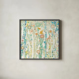 Under the Rain White by Candra Boggs. Shown in a sleek black glass frame for a contemporary gallery look. Available as an archival giclee rolled canvas, fine art paper, or poster print. SKU 89910a.