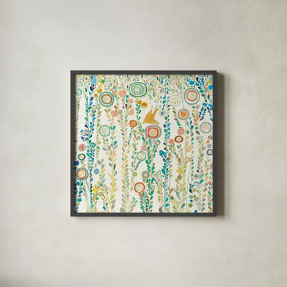 Under the Rain White by Candra Boggs. Shown in a sleek black glass frame for a contemporary gallery look. Available as an archival giclee rolled canvas, fine art paper, or poster print. SKU 89910a.