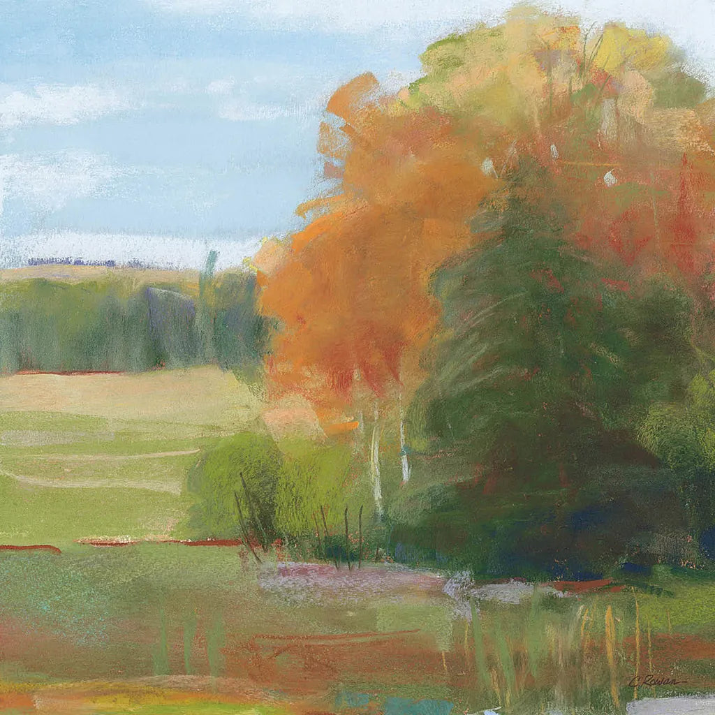 Abstract Field II  Bright Blue Sky by Carol Rowan. SKU 42304a. Archival Giclee Fine art print for wall decor.