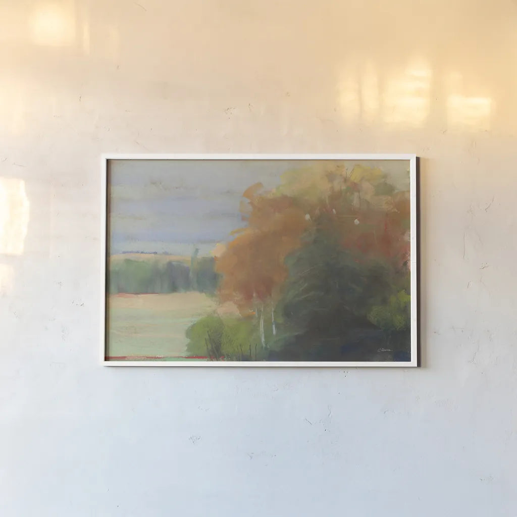 Abstract Field II Crop by Carol Rowan. shown as a paper print in a white frame. Available as a archival giclee rolled canvas, fine art paper, or poster print. SKU 21447i.