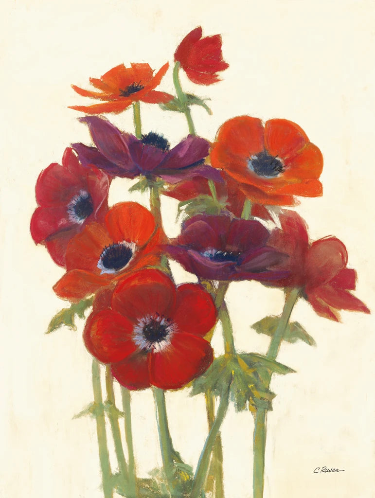 Anemone Bouquet I Neutral by Carol Rowan