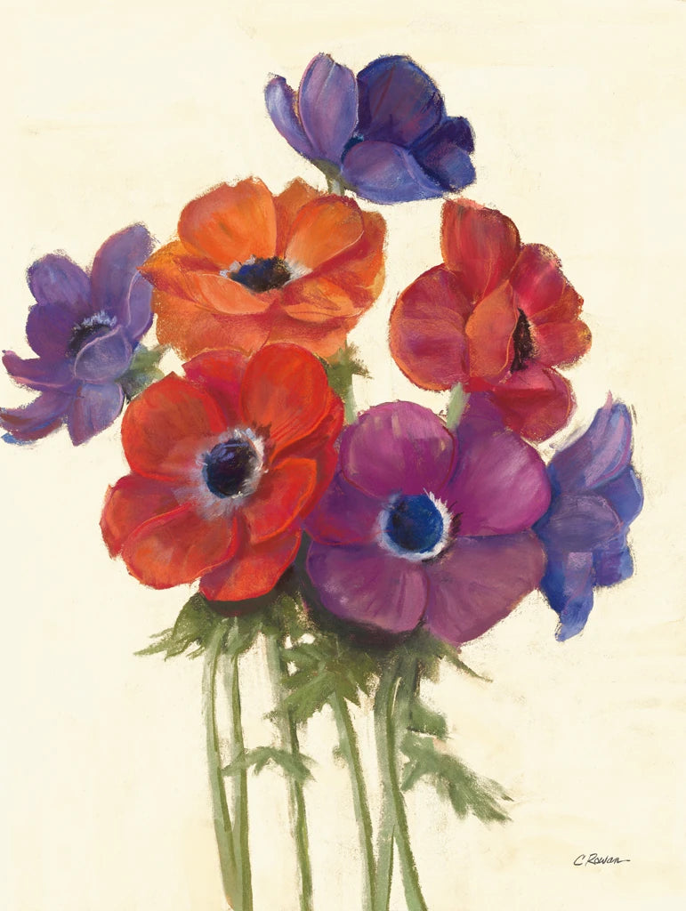 Anemone Bouquet II Neutral by Carol Rowan