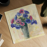 Anemones I by Carol Rowan. Shown as a detailed flat fine art print, highlighting archival giclee quality. Available as an archival giclee rolled canvas, fine art paper, or poster print. SKU 42416a.