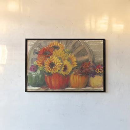 Autumn Still LIfe by Carol Rowan. shown as a paper print in a black flame. Available as a archival giclee rolled canvas, fine art paper, or poster print. SKU 20558i.