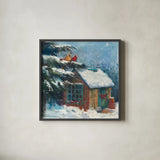 Backyard Beauty by Carol Rowan. Shown in a sleek black glass frame for a contemporary gallery look. Available as an archival giclee rolled canvas, fine art paper, or poster print. SKU 17608a.
