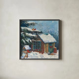Backyard Beauty v2 by Carol Rowan. Shown in a sleek black glass frame for a contemporary gallery look. Available as an archival giclee rolled canvas, fine art paper, or poster print. SKU 41547a.
