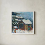 Backyard Beauty v2 by Carol Rowan. Shown in a crisp white glass frame for a clean and minimalist style. Available as an archival giclee rolled canvas, fine art paper, or poster print. SKU 41547a.