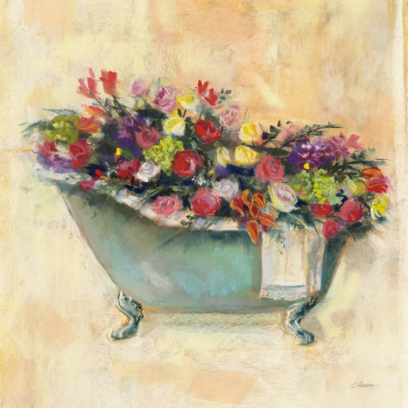 Bathtub Bouquet I by Carol Rowan. SKU 38636a. Archival Giclee Fine art print for wall decor.