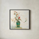 Bittersweet I v2 White by Carol Rowan. Shown in a sleek black glass frame for a contemporary gallery look. Available as an archival giclee rolled canvas, fine art paper, or poster print. SKU 42119a.