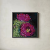 Blooming Succulent III by Carol Rowan. Shown in a sleek black glass frame for a contemporary gallery look. Available as an archival giclee rolled canvas, fine art paper, or poster print. SKU 38633a.
