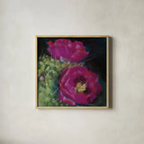 Blooming Succulent III by Carol Rowan. Shown in a natural wood glass frame for a timeless modern aesthetic. Available as an archival giclee rolled canvas, fine art paper, or poster print. SKU 38633a.