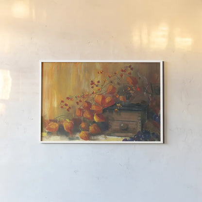 Chinese Lanterns by Carol Rowan. shown as a paper print in a white frame. Available as a archival giclee rolled canvas, fine art paper, or poster print. SKU 8753i.