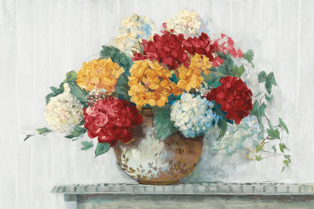 Fall Hydrangea Cottage Crop by Carol Rowan. SKU 51084i. Archival Giclee Fine art print for wall decor.