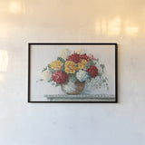 Fall Hydrangea Cottage Crop by Carol Rowan. shown as a paper print in a black flame. Available as a archival giclee rolled canvas, fine art paper, or poster print. SKU 51084i.
