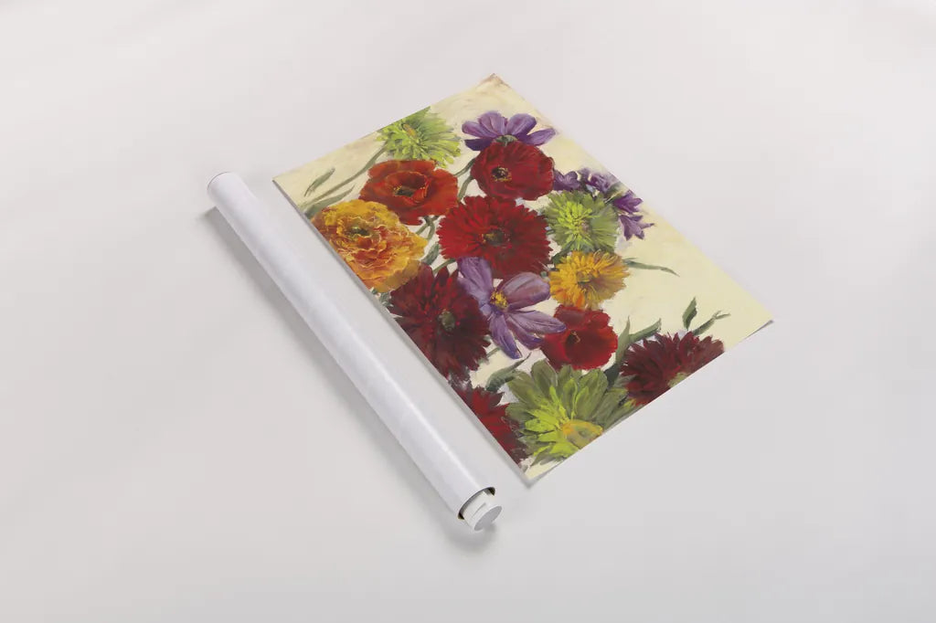 Flower Scatter by Carol Rowan. shown as a rolled paper print. Available as archival giclee rolled canvas, fine art paper, or poster print. SKU 42290i.