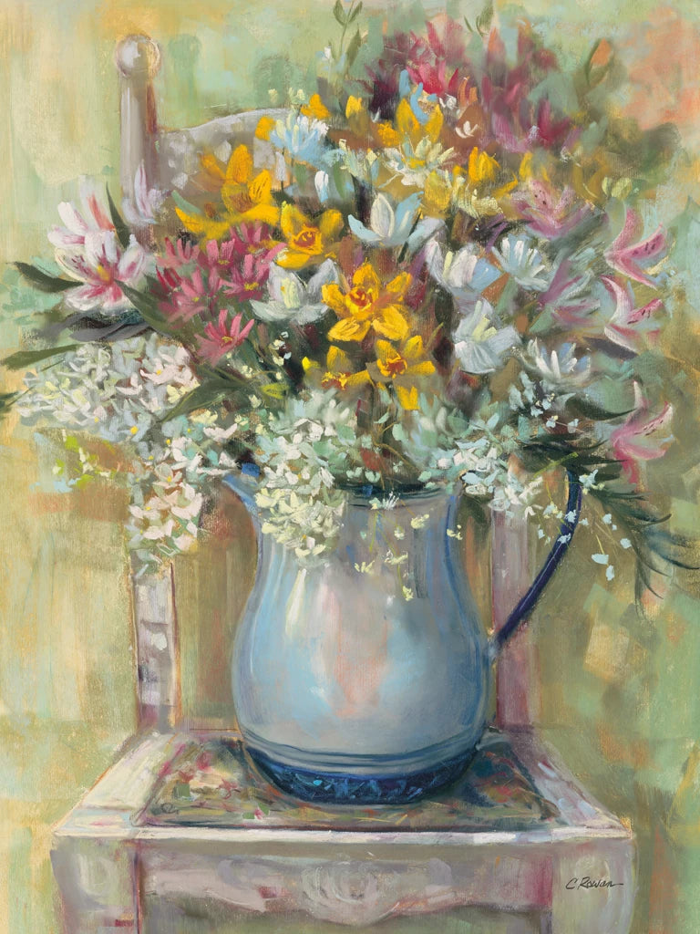 Flowers on Chair II by Carol Rowan