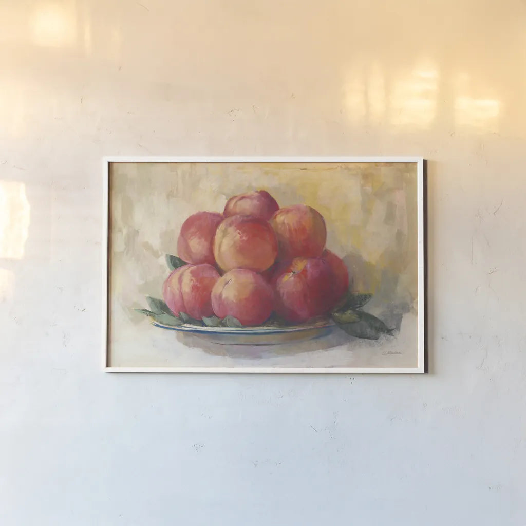 Fruit Bowl by Carol Rowan. shown as a paper print in a white frame. Available as a archival giclee rolled canvas, fine art paper, or poster print. SKU 42340i.