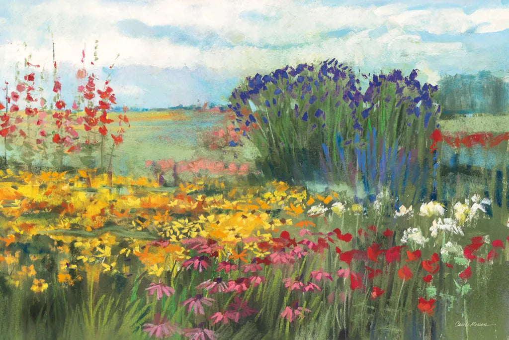 Garden Border by Carol Rowan. SKU 42298i. Archival Giclee Fine art print for wall decor.