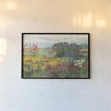 Garden Border by Carol Rowan. shown as a paper print in a black flame. Available as a archival giclee rolled canvas, fine art paper, or poster print. SKU 42298i.