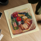 Garden Vegetables II by Carol Rowan. Shown as a detailed flat fine art print, highlighting archival giclee quality. Available as an archival giclee rolled canvas, fine art paper, or poster print. SKU 99983a.