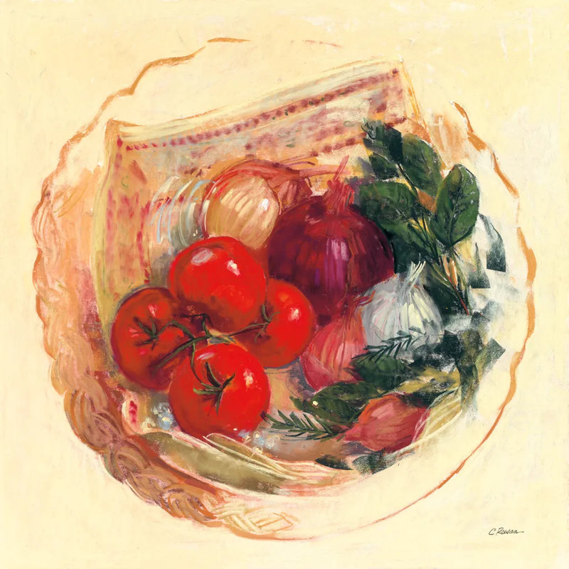 Garden Vegetables III by Carol Rowan. SKU 99984a. Archival Giclee Fine art print for wall decor.