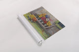 Garden Wheelbarrow by Carol Rowan. shown as a rolled paper print. Available as archival giclee rolled canvas, fine art paper, or poster print. SKU 41551i.