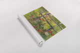 Gardening by the Fence by Carol Rowan. shown as a rolled paper print. Available as archival giclee rolled canvas, fine art paper, or poster print. SKU 20971i.