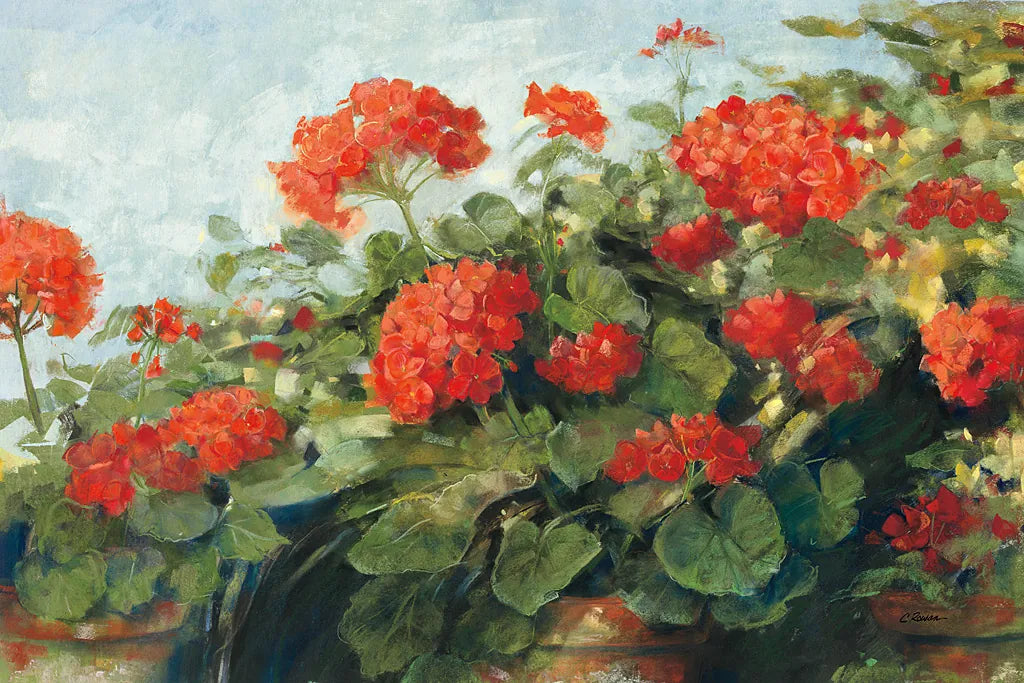 Geranium Wave by Carol Rowan. SKU 10615i. Archival Giclee Fine art print for wall decor.