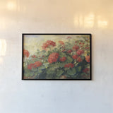 Geranium Wave Cream by Carol Rowan. shown as a paper print in a black flame. Available as a archival giclee rolled canvas, fine art paper, or poster print. SKU 42288i.