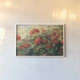 Geranium Wave Cream by Carol Rowan. shown as a paper print in a white frame. Available as a archival giclee rolled canvas, fine art paper, or poster print. SKU 42288i.