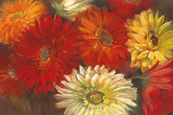 Gerberas by Carol Rowan. SKU 3300i. Archival Giclee Fine art print for wall decor.