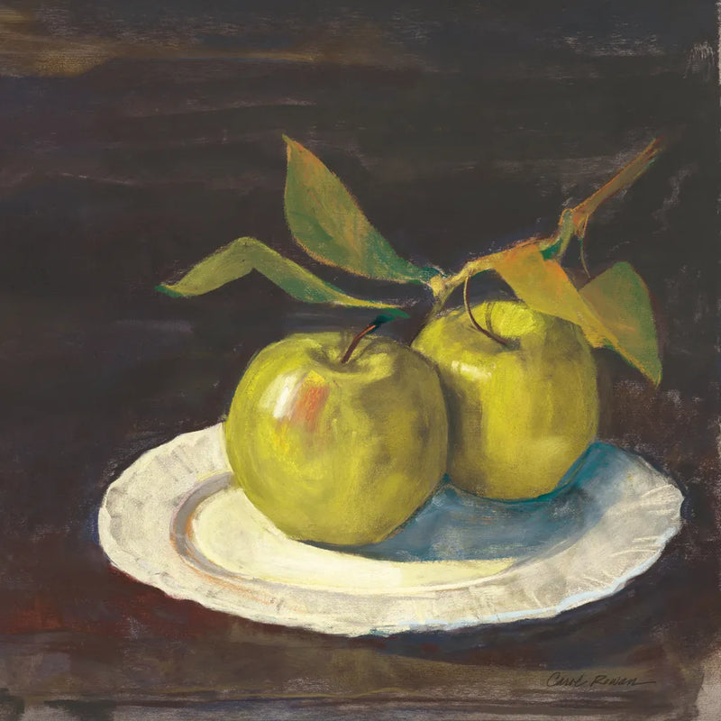 Green Apple I Dark Brown by Carol Rowan. SKU 76149a. Archival Giclee Fine art print for wall decor.