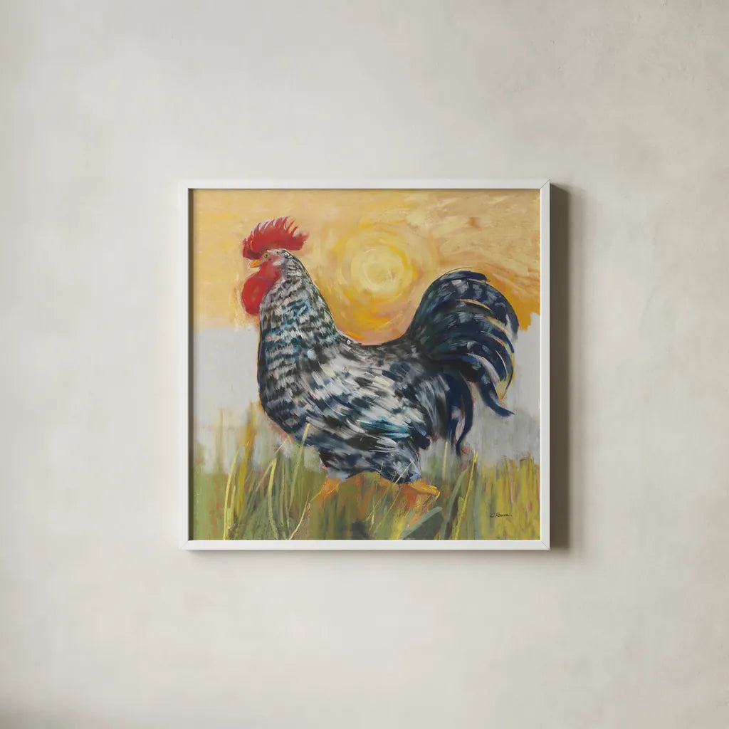 Hector by Carol Rowan. Shown in a crisp white glass frame for a clean and minimalist style. Available as an archival giclee rolled canvas, fine art paper, or poster print. SKU 8164a.