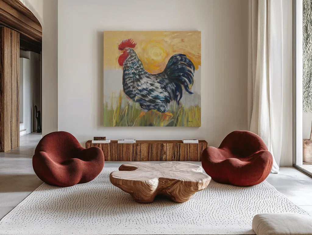 Hector by Carol Rowan. Shown as extra-large giant wall art in a modern living room. Available as an archival giclee rolled canvas, fine art paper, or poster print. SKU 8164a.