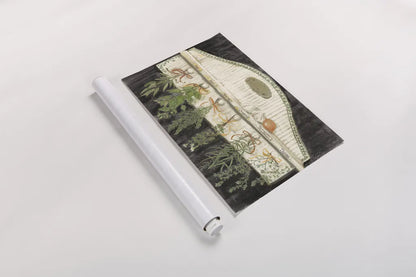 Herbs on Pegs Black by Carol Rowan. shown as a rolled paper print. Available as archival giclee rolled canvas, fine art paper, or poster print. SKU 50544i.