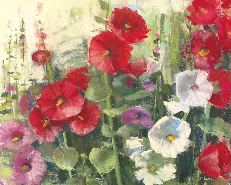 Hollyhocks by Carol Rowan