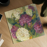 Hydrangea Delight I by Carol Rowan. Shown as a detailed flat fine art print, highlighting archival giclee quality. Available as an archival giclee rolled canvas, fine art paper, or poster print. SKU 2414a.